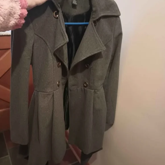 VENUS Gray Shark Tooth Hem Coat - Picture 2 of 4